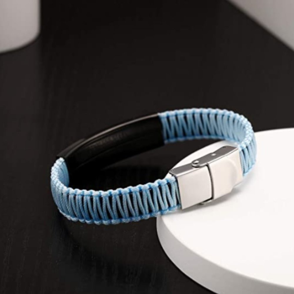 Handmade Nylon Braided Medical Alert Bracelet - Picture 4 of 7